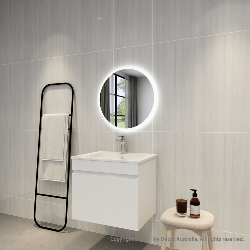 600mm Round 3 Color Frontlit Bathroom LED Mirror(Touchless Sensor Switch)