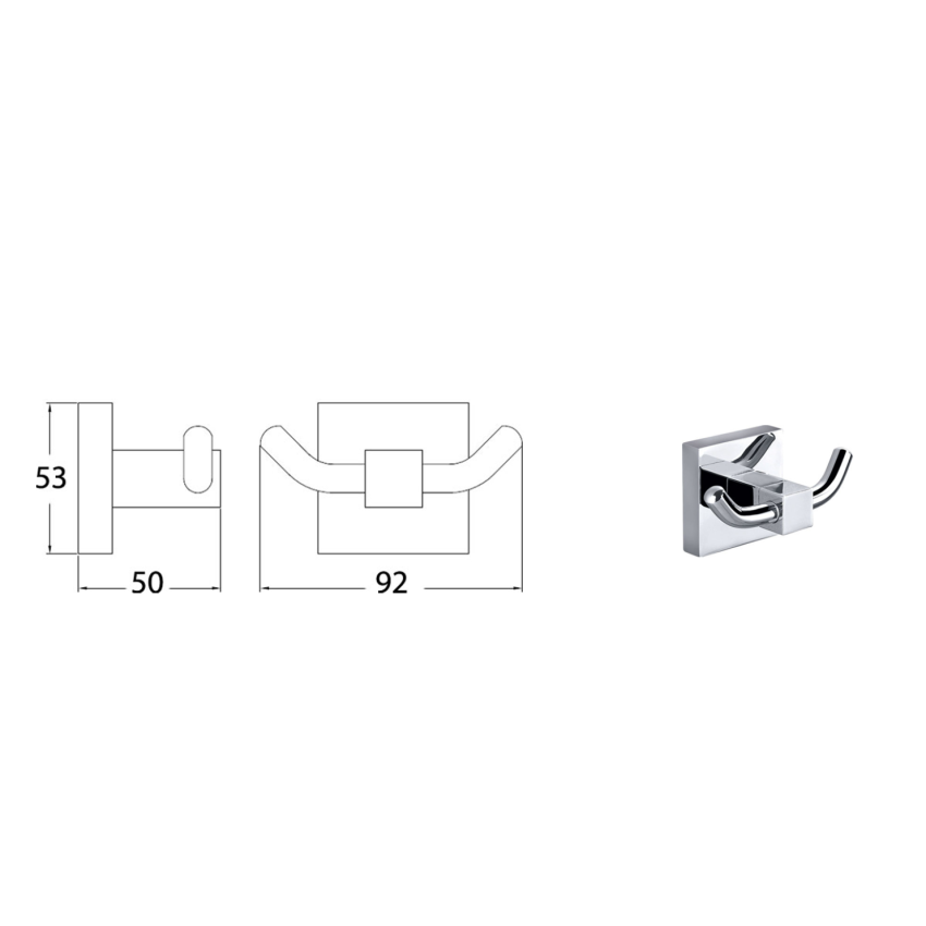 Sara Robe Hook Chrome