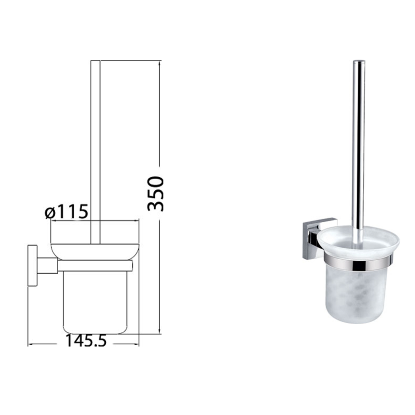 Sara Toilet Brush Chrome