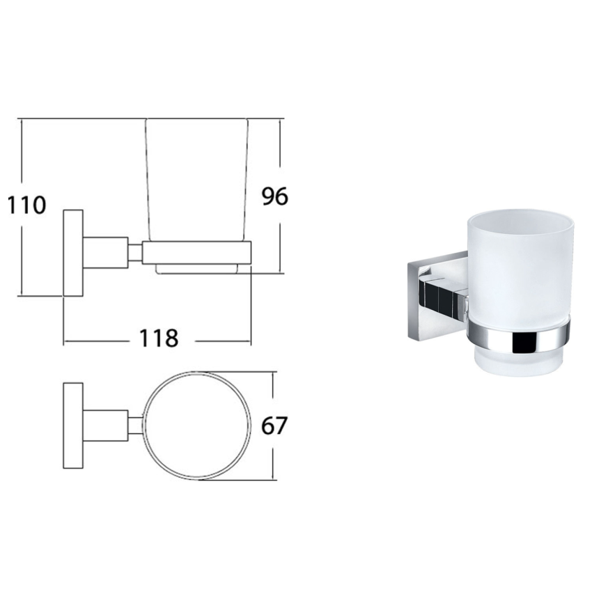 Sara Tumbler Holder Chrome