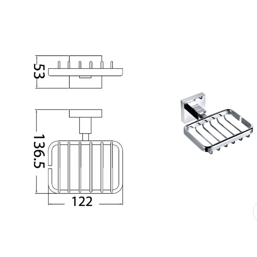 Sara Wire Soap Basket Chrome
