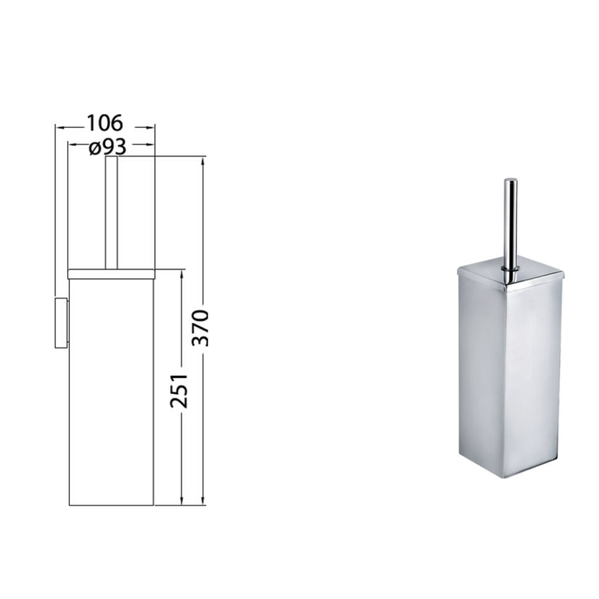 Sara Deluxe Toilet Brush Chrome