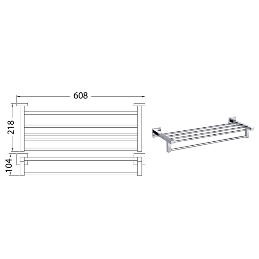 Sara Towel Shelf Chrome