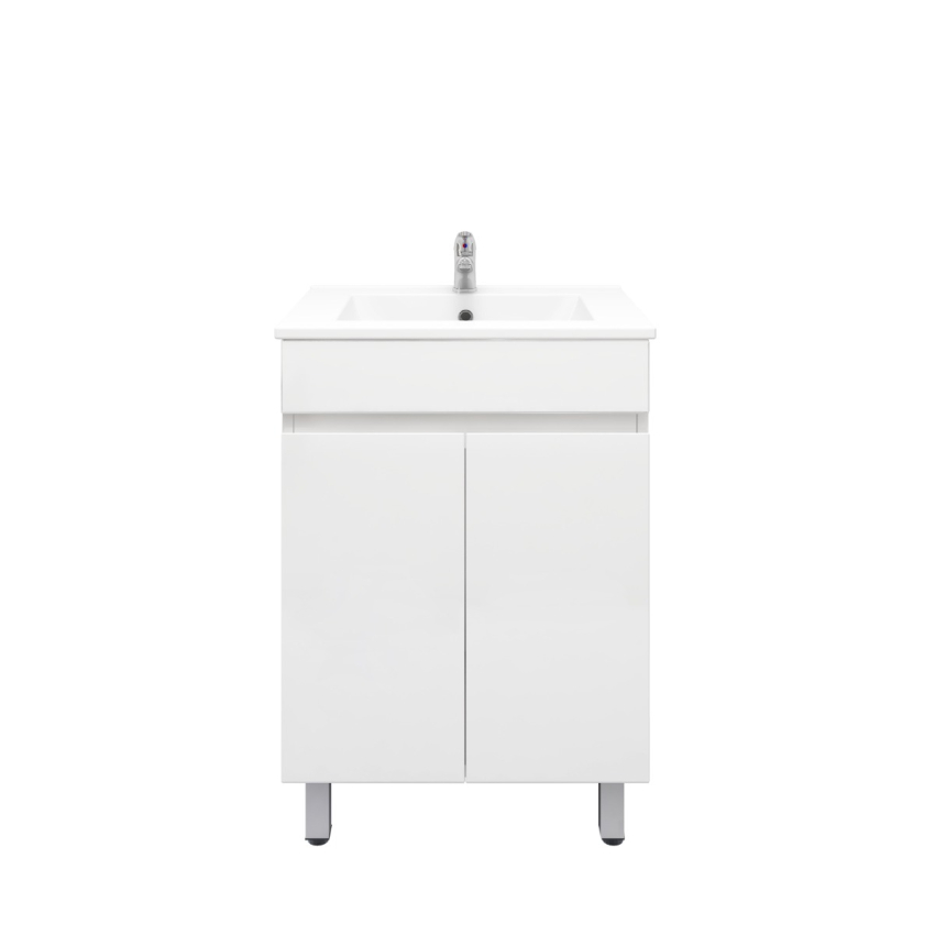 600MM Gloss White MDF Bathroom Vanity 2 Doors Free standing Cabinet Only 