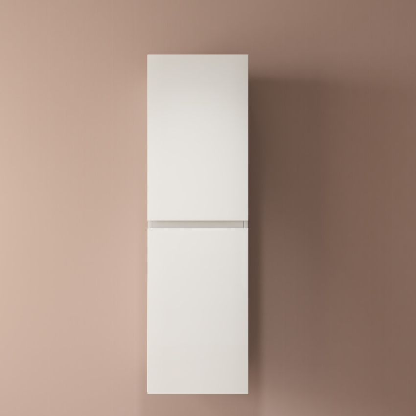 1350MM Gloss White MDF Tall Boy Bathroom Cabinet 2 Doors