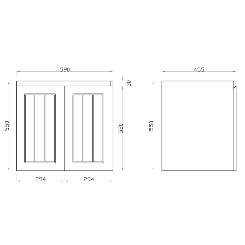 600MM Amber Matte White 2PAC MDF 2/DR Wall Hung Cabinet Only