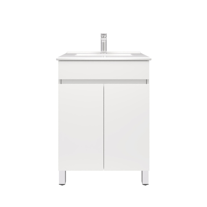 600MM Gloss White PVC Bathroom Vanity 2 Doors Free standing Cabinet Only 