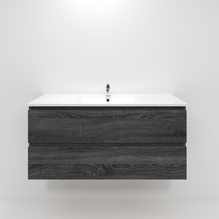 1200mm Dark Grey MDF Bathroom Vanity 2 Drawers Wall Hung Cabinet Only 