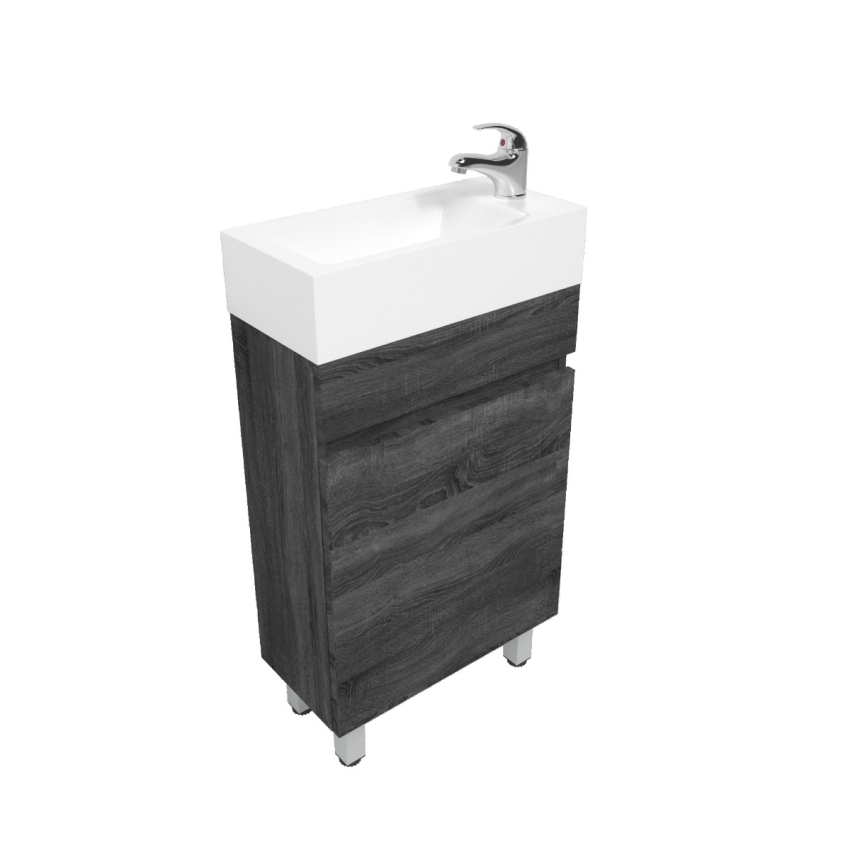 500mm Dark Grey MDF Bathroom Vanity Single Door Free Standing Cabinet Only