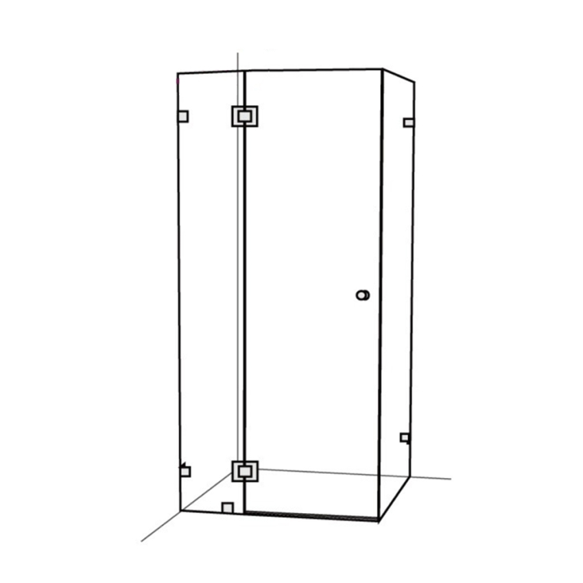 10mm Corner Frameless Shower Screens, L Shape, Pivot Door
