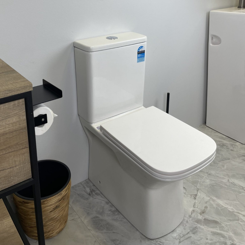 Aria Back To Wall Toilet Suite (Rimless) With Slim Pp Seat Cover(620*340*800) With Bottom Inlet Cistern T1B 