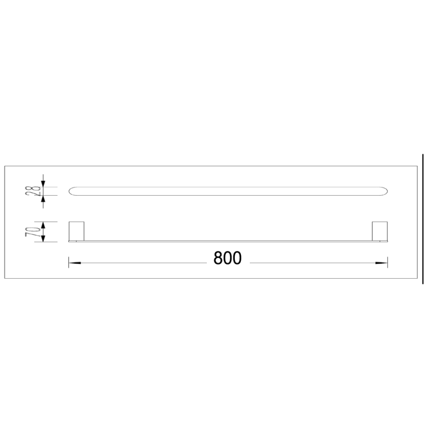 Bellino Solid Brass Brushed Nickel 800mm Single Towel Rail