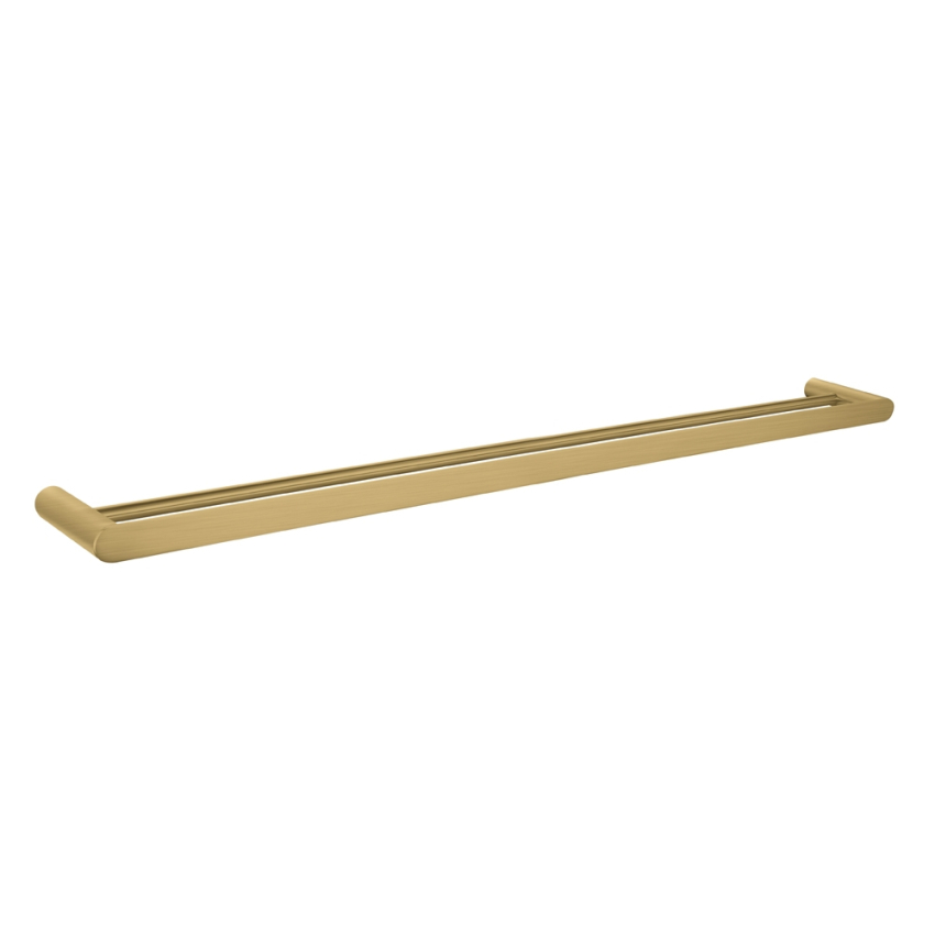 Bellino Solid Brass Brushed Yellow Gold 800mm Double Towel Rail