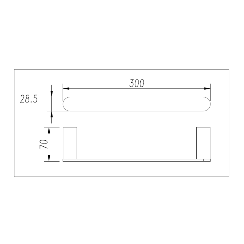 Bellino Solid Brass Chrome Hand Towel Rail 300mm
