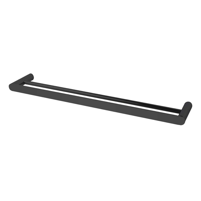Esperia Matte Black Double Towel Rail 800mm