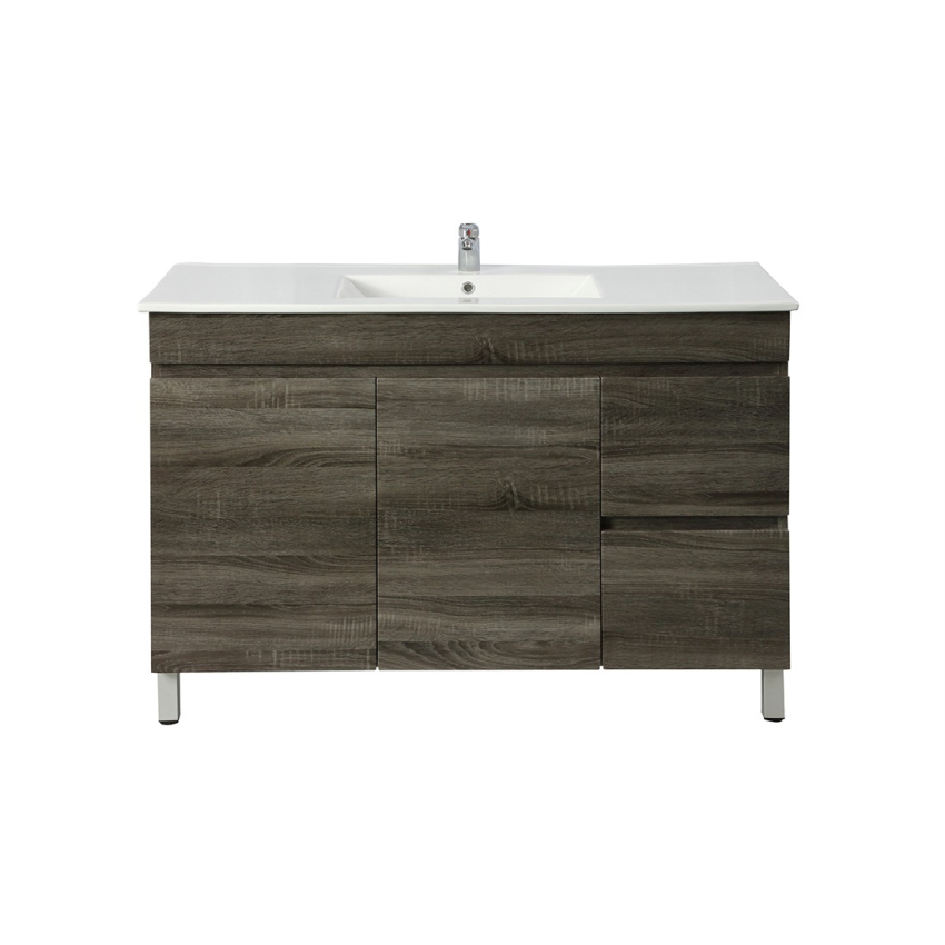 1200mm Dark Grey MDF Bathroom Vanity Right Drawers Free Standing Cabinet Only