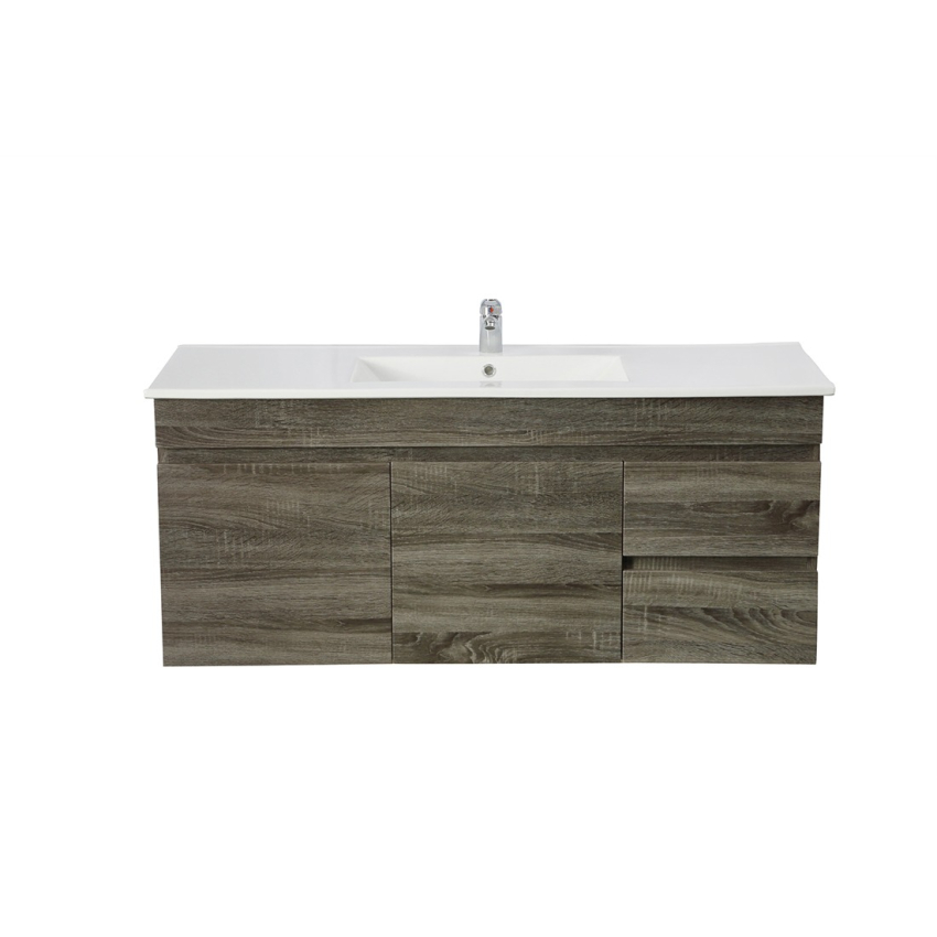 1200mm Dark Grey MDF Bathroom Vanity Right Drawers Wall Hung Cabinet Only