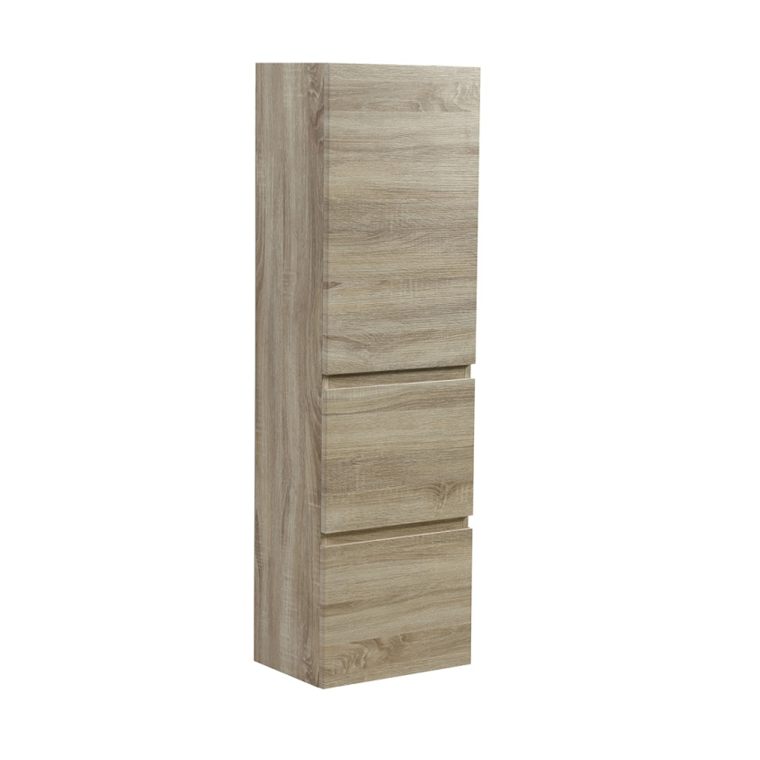 1350mm White Oak TT MDF 2 Drawers Single Door Tall Boy