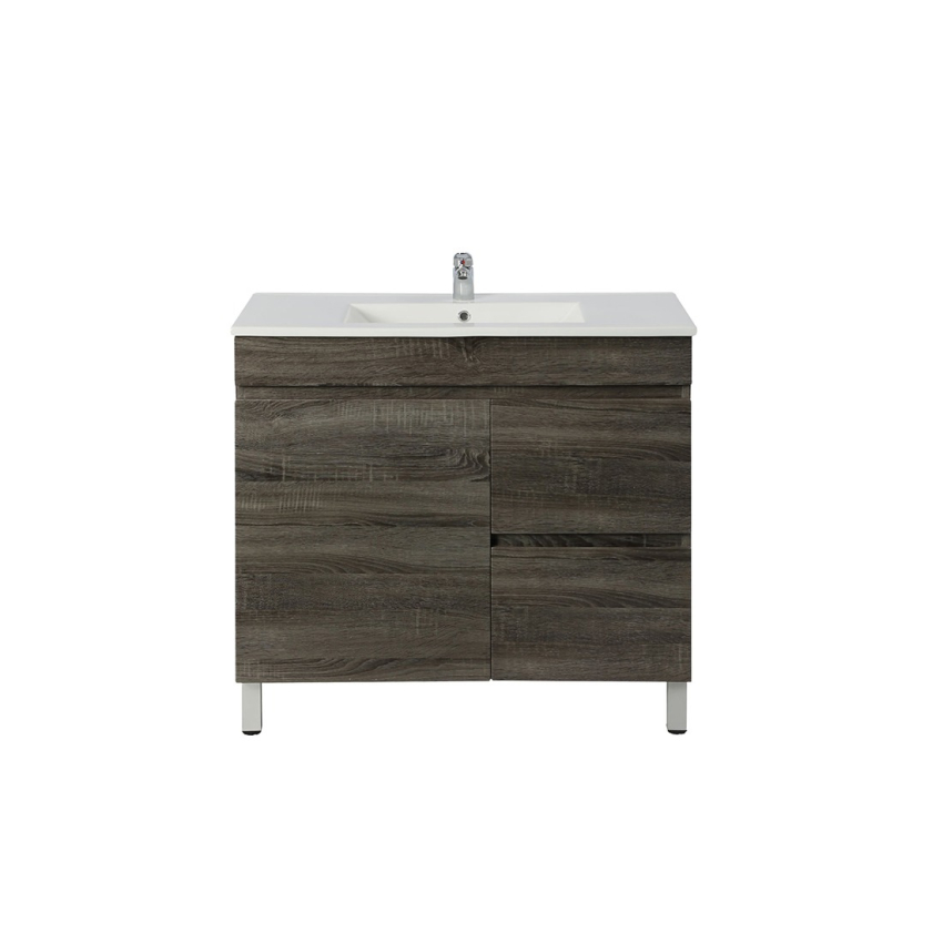 750mm Dark Grey MDF Bathroom Vanity Right Drawers Free Standing Cabinet Only