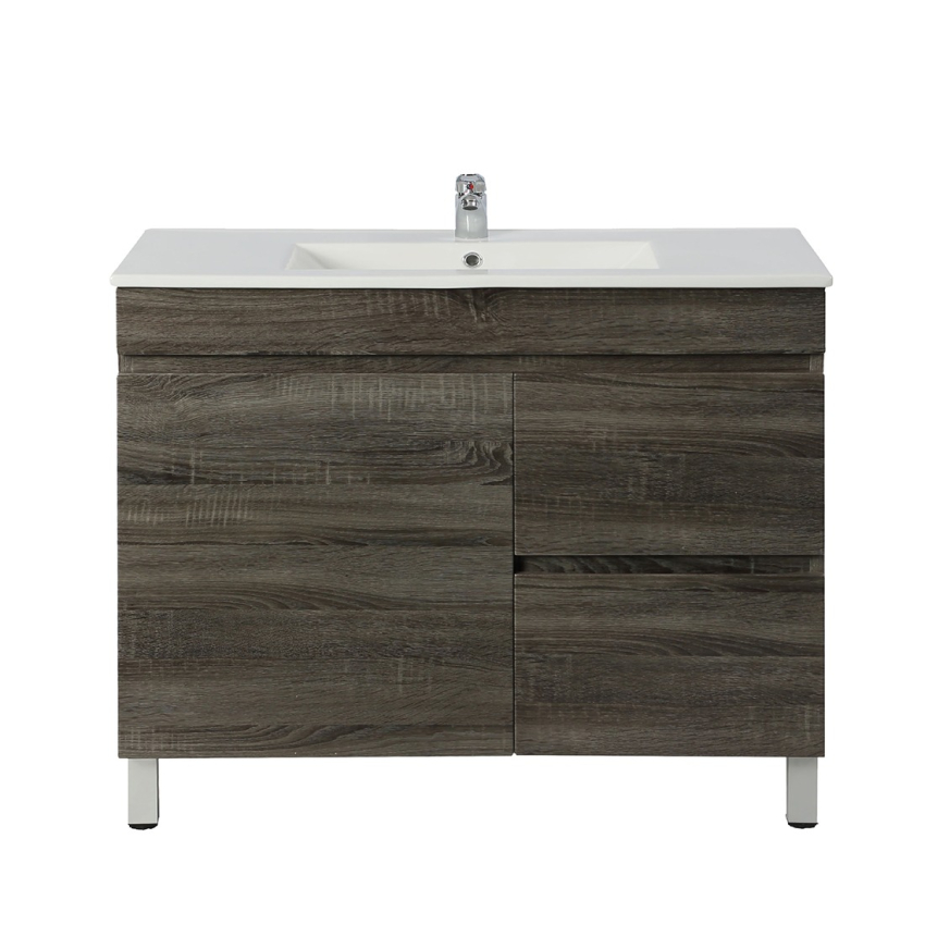 900mm Dark Grey MDF Bathroom Vanity Right Drawers Free Standing Cabinet Only