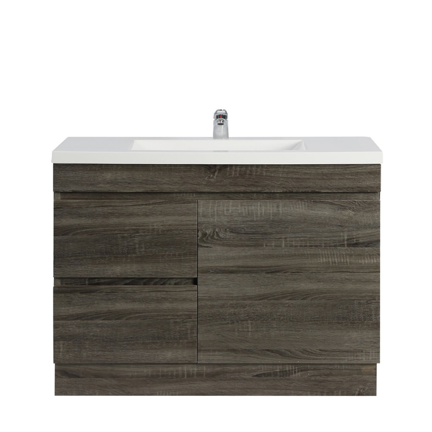900mm Dark Grey MDF Bathroom Vanity Right Drawers Free Standing Cabinet Only