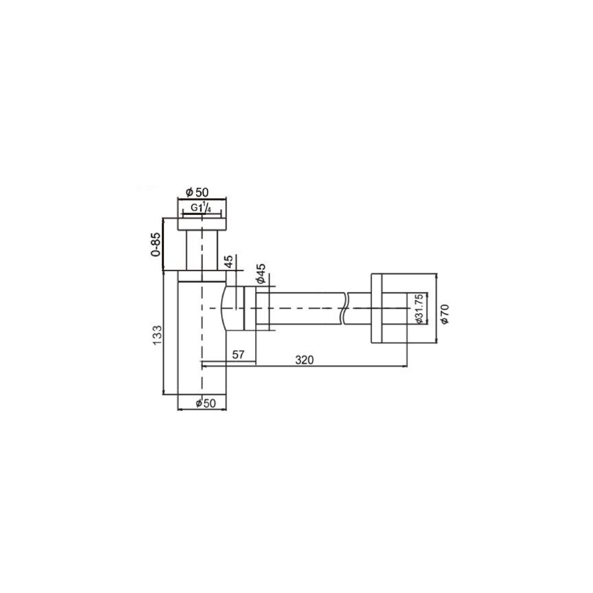 Bottle Trap 32mm Matt Black