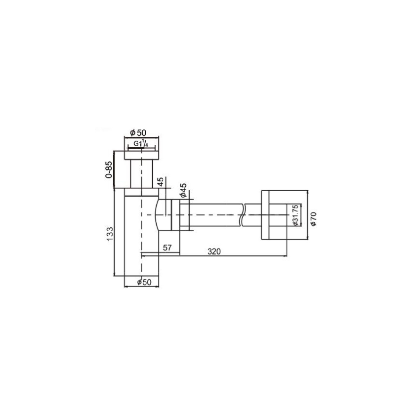 Bottle Trap 32mm Chrome