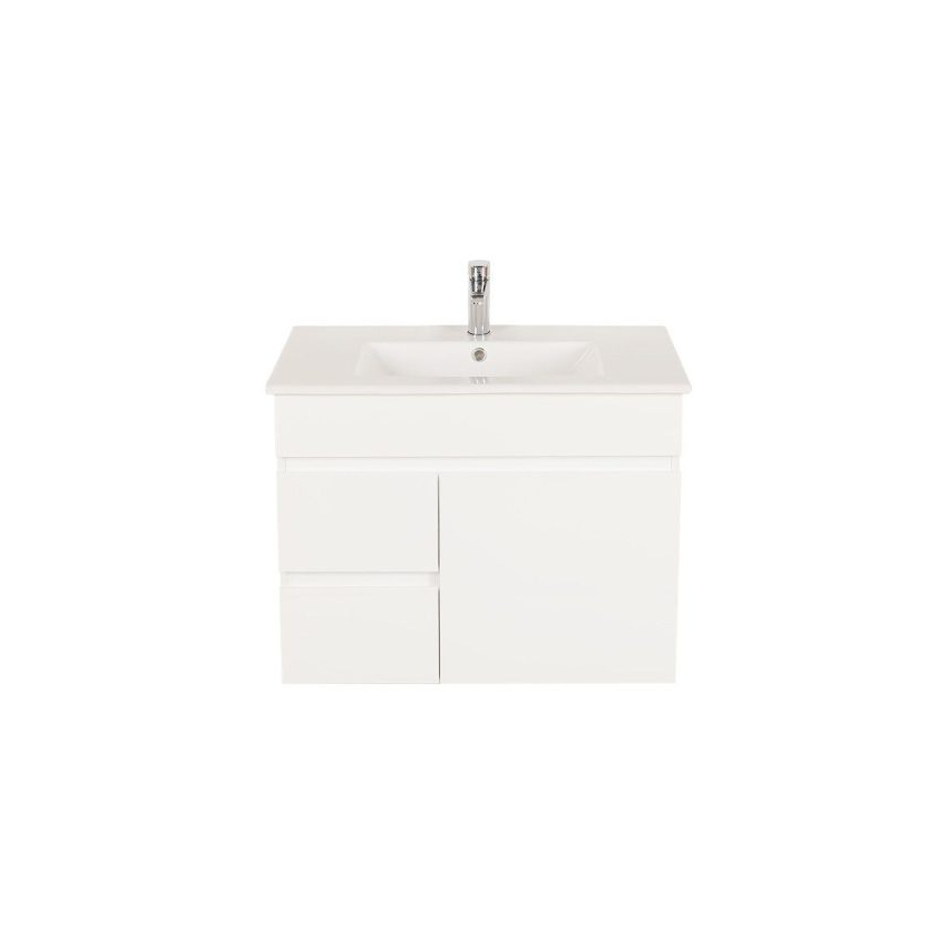 750*450*560mm Wall Hung Gloss White PVC Vanity Cabinet Only Left Drawer