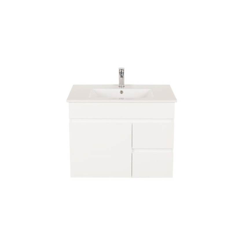 750*450*560mm Wall Hung Gloss White PVC Vanity Cabinet Only Right Drawer
