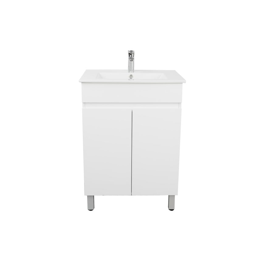 600*350*710mm Freestangding Gloss White Slim PVC Cabinet Only