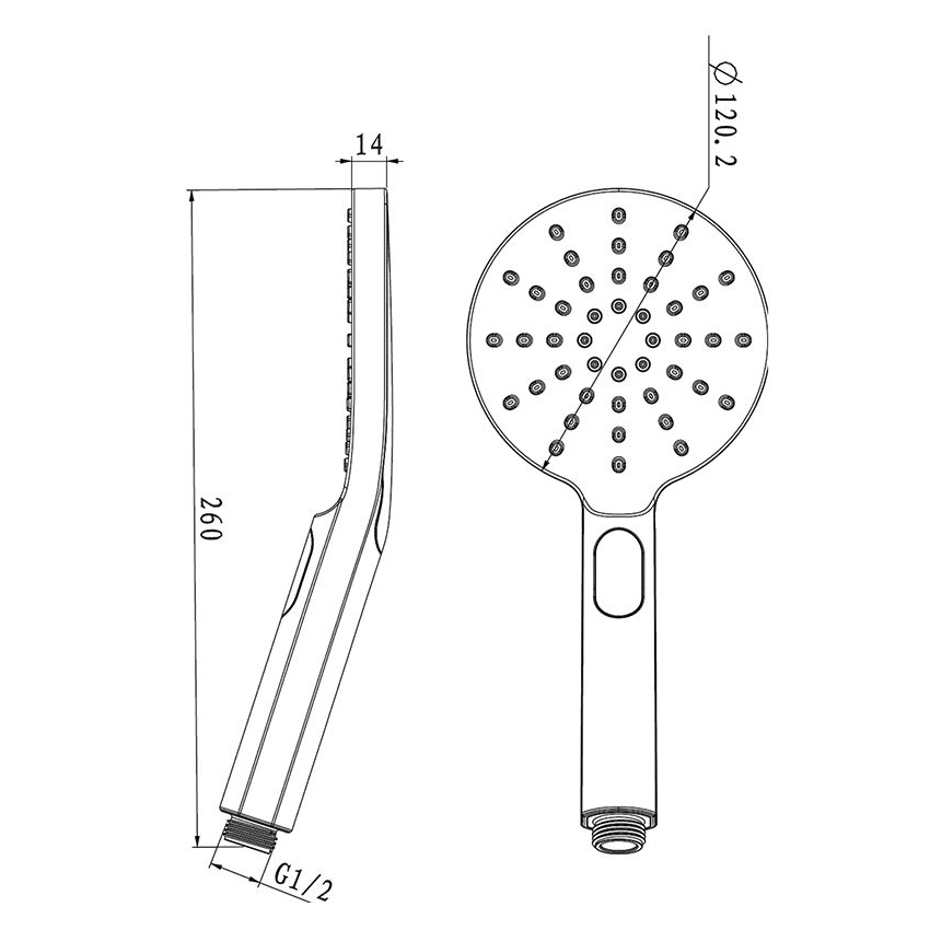 Round Brushed Nickel Handheld Shower(ABS)