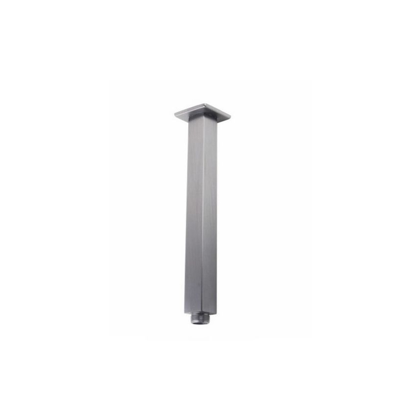 Square Brushed Nickel Ceiling Shower Arm 600mm