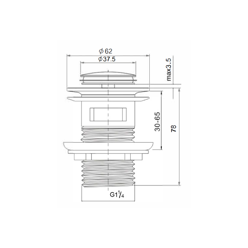 Basin Pop-up Waste 32mm Brushed Gold