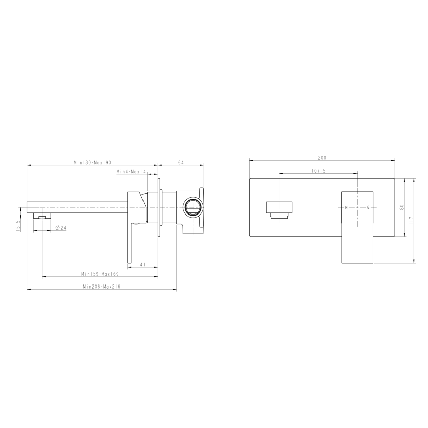 Blaze Chrome Bathtub/Basin Wall Mixer With Spout(Color UP)(With Extension)