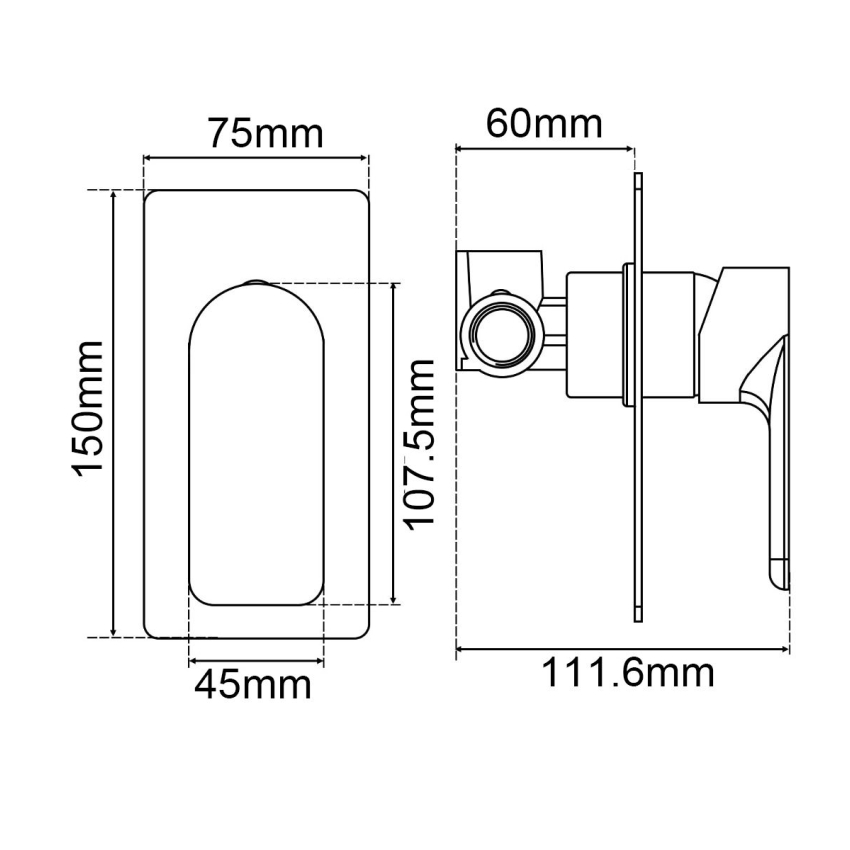 VOG Series Solid Brass Black Shower/Bath Wall Mixer(color up)