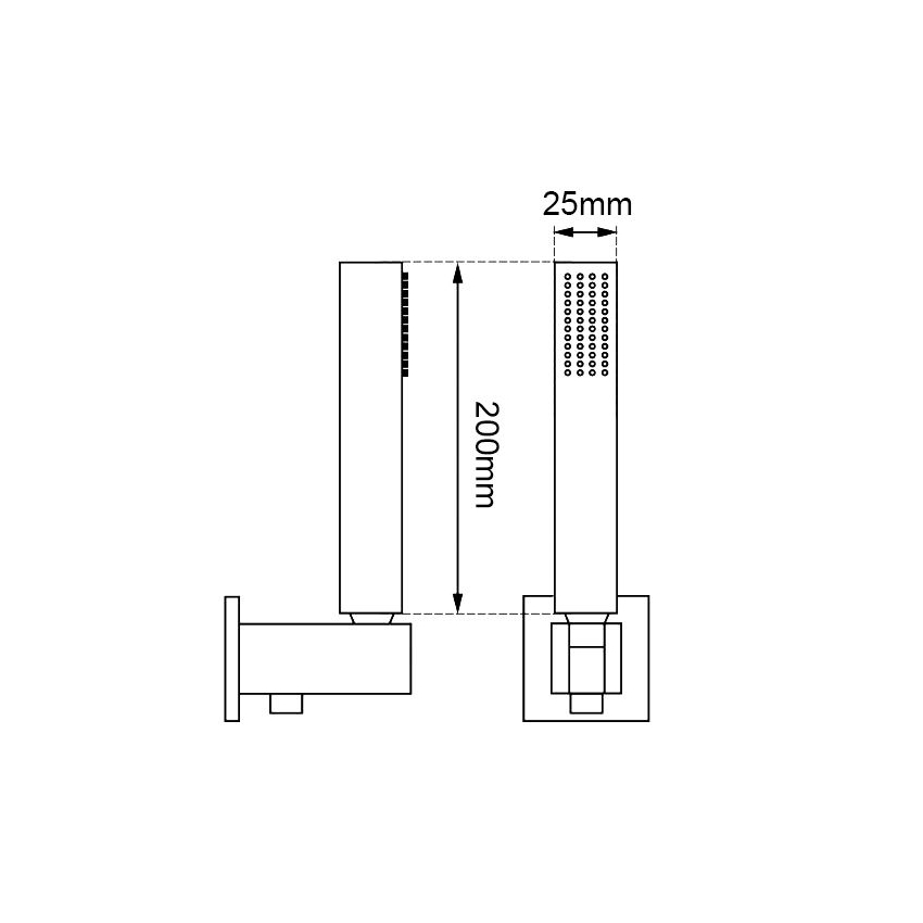 Square Chrome Handheld Shower Set