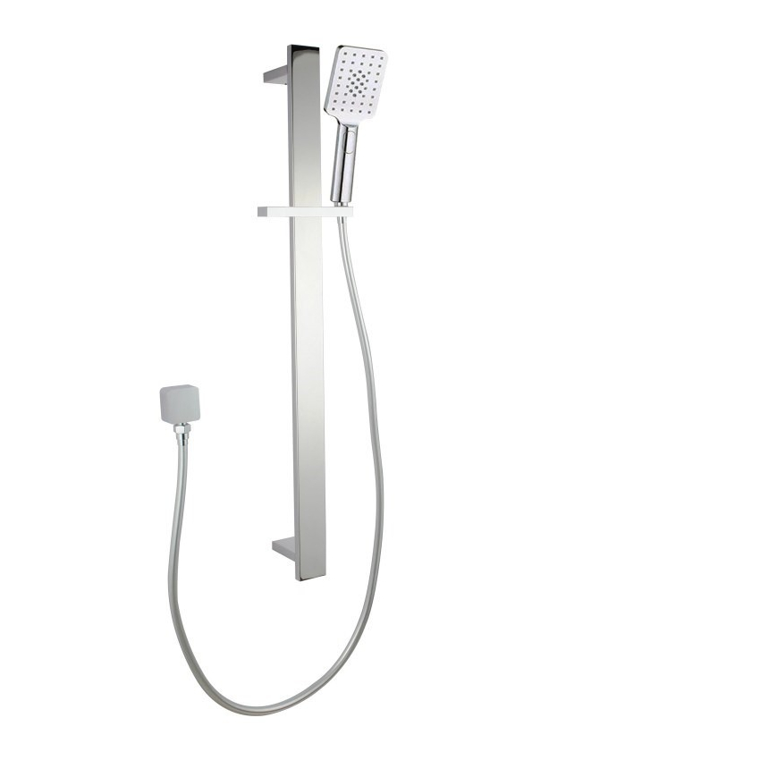 Square Chrome Sliding Shower Rail(ABS Handheld Shower)