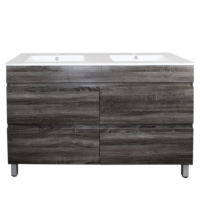 1200mm Dark Grey MDF Bathroom Vanity 4 Drawers Free Standing Cabinet Only
