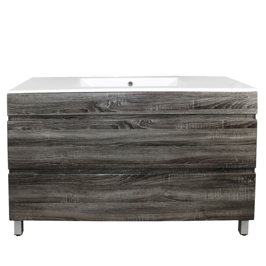 1200mm Dark Grey MDF Bathroom Vanity 2 Drawers Free Standing Cabinet Only