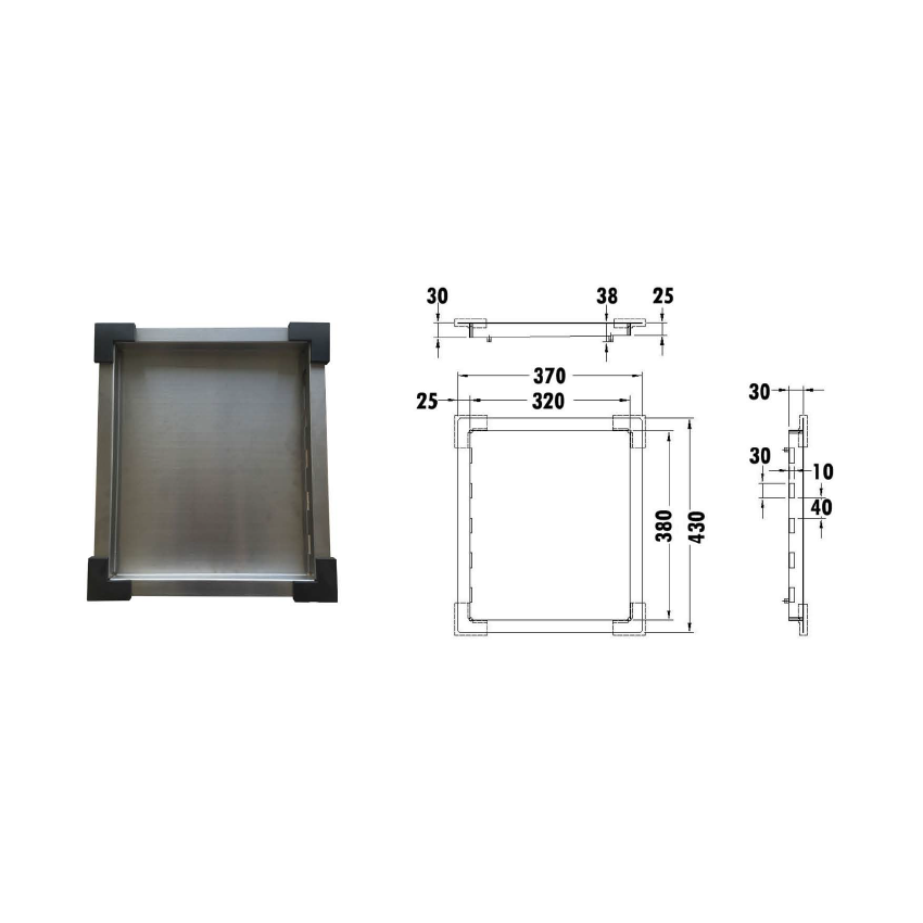 Square Tray with Side Hole