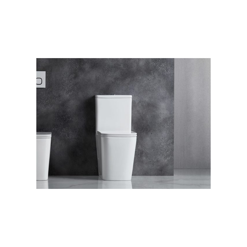 Enox Back To Wall Toilet Suite Rimless With Slim Uf Seat Cover With Universal Inlet Cistern T1