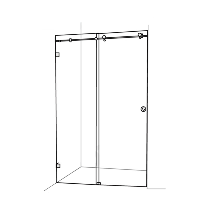 10mm Wall to Wall Frameless Shower Screens, 2 Panel, Sliding Door