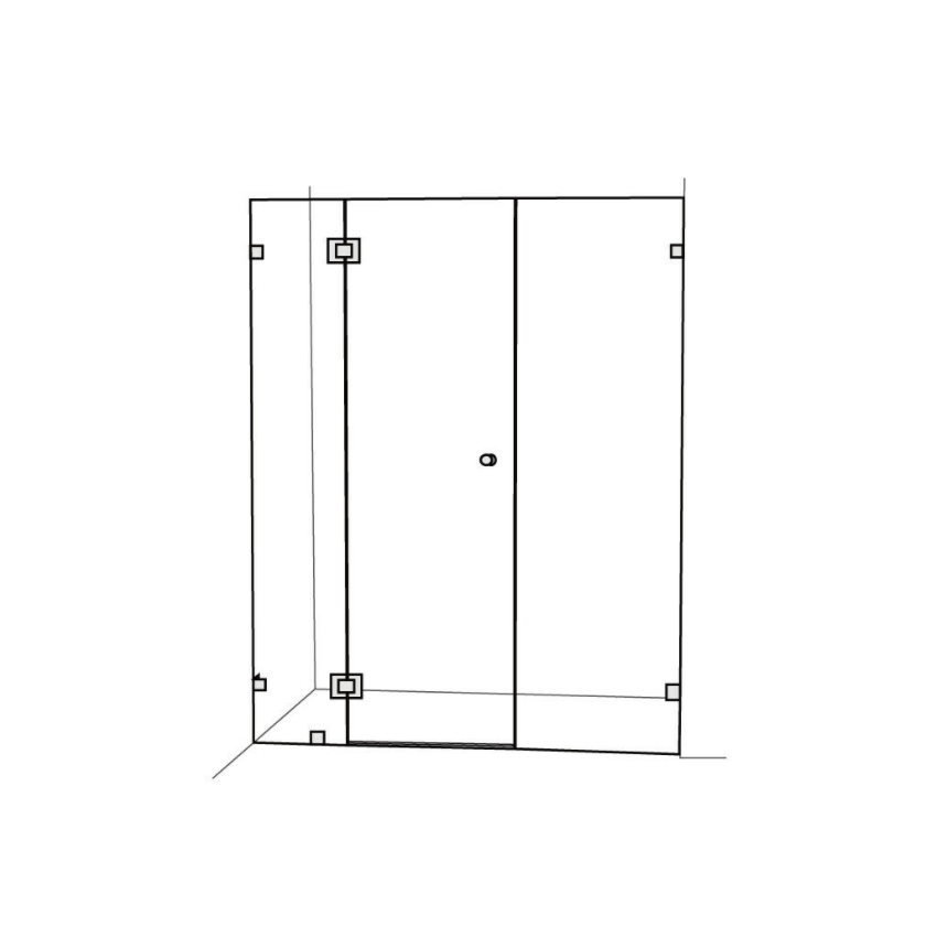10mm Wall to Wall Frameless Shower Screens, 3 Panel, Pivot Door