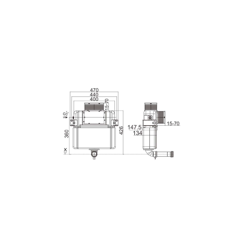 Small Cistern for PTW1012 Gloss White