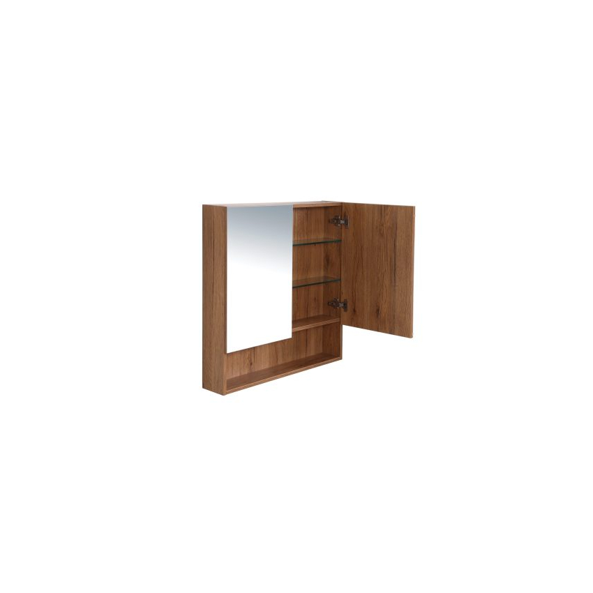 900*150*780mm Canyon Oak Wall Hung Woodgrain Mirror Cabinet Two Doors 