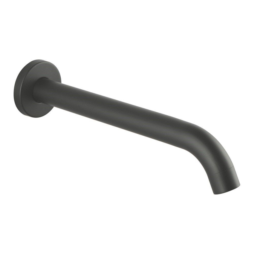 Lucid Pin Series Round Gun Metal Grey Bathtub/Basin Wall Spout 160mm Spout