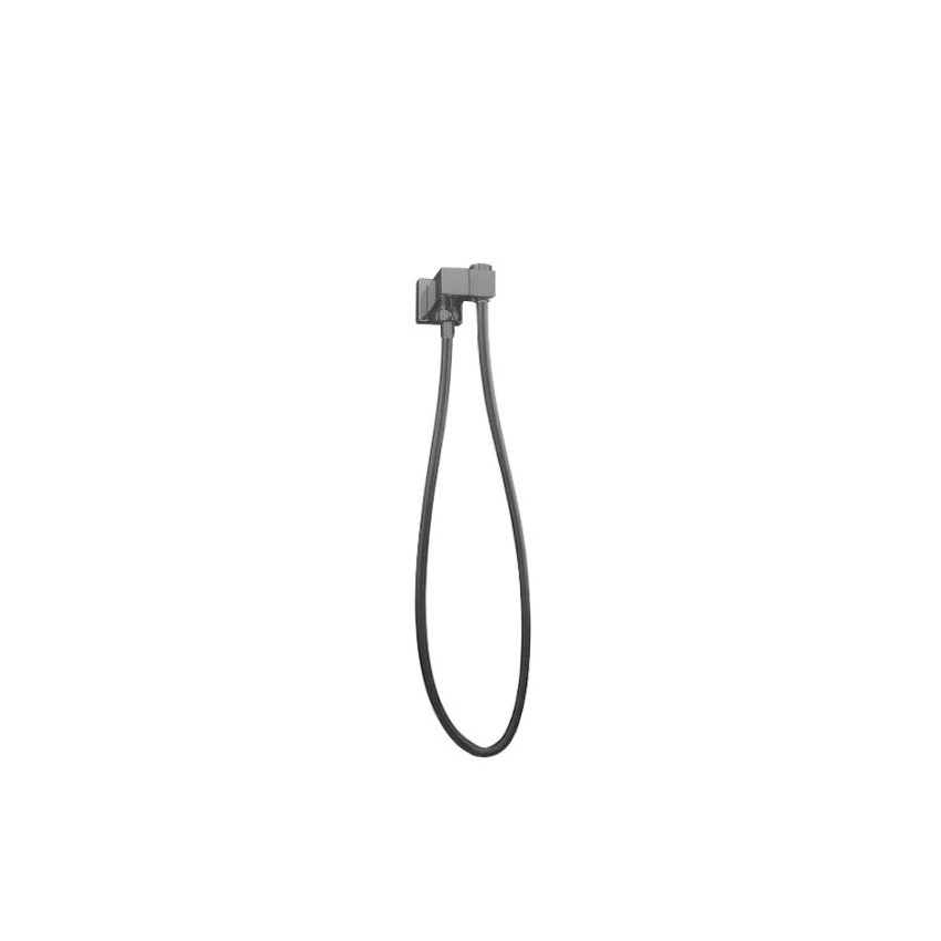 Square Gun Metal Grey Shower Rail without Handheld Shower(PVC Hose)