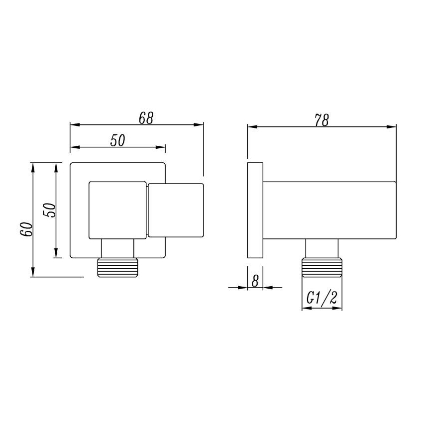 Square Gun Metal Grey Shower Rail without Handheld Shower(PVC Hose)