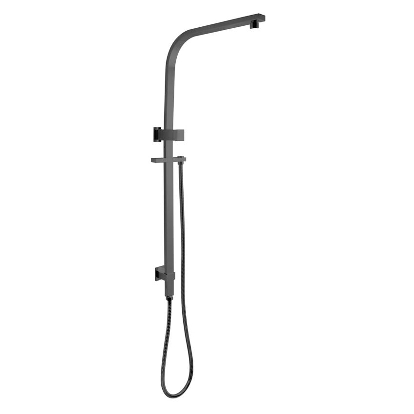 Square Brushed Nickel Shower Station without Shower Head and Handheld Shower(PVC Hose)