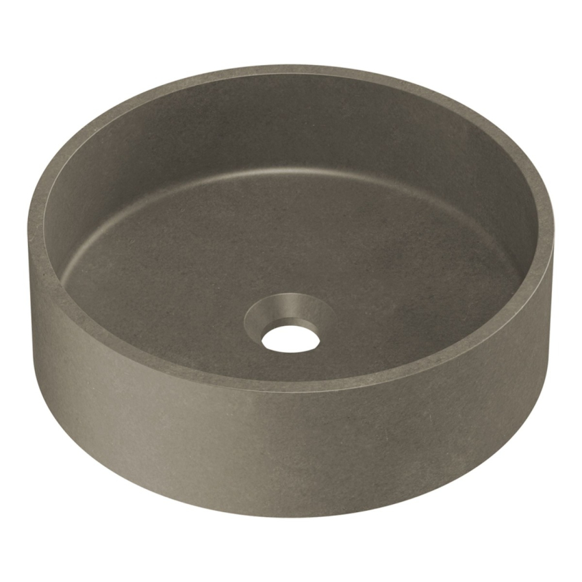 Zale Concrete Round Basin Grey 390 x 120 NTH Dark Grey
